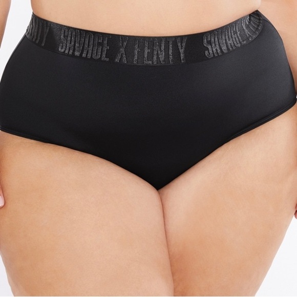 SAVAGE X FENTY CURVY HIGH LEG BIKINI PANTY - BLACK SIZE 1X (NEW) - Picture 1 of 2